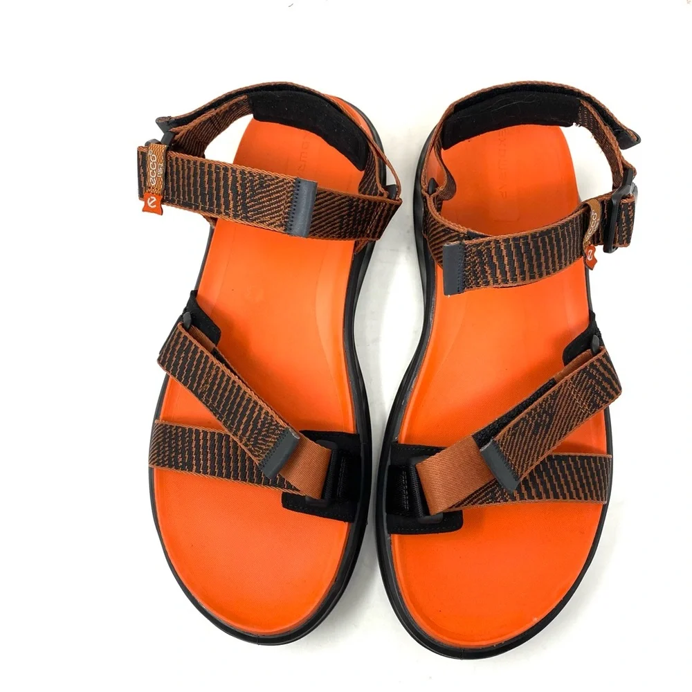 ECCO Men’s Exowrap Sandals Cognac/Black Size 47 (US 13–13.5) New in Box